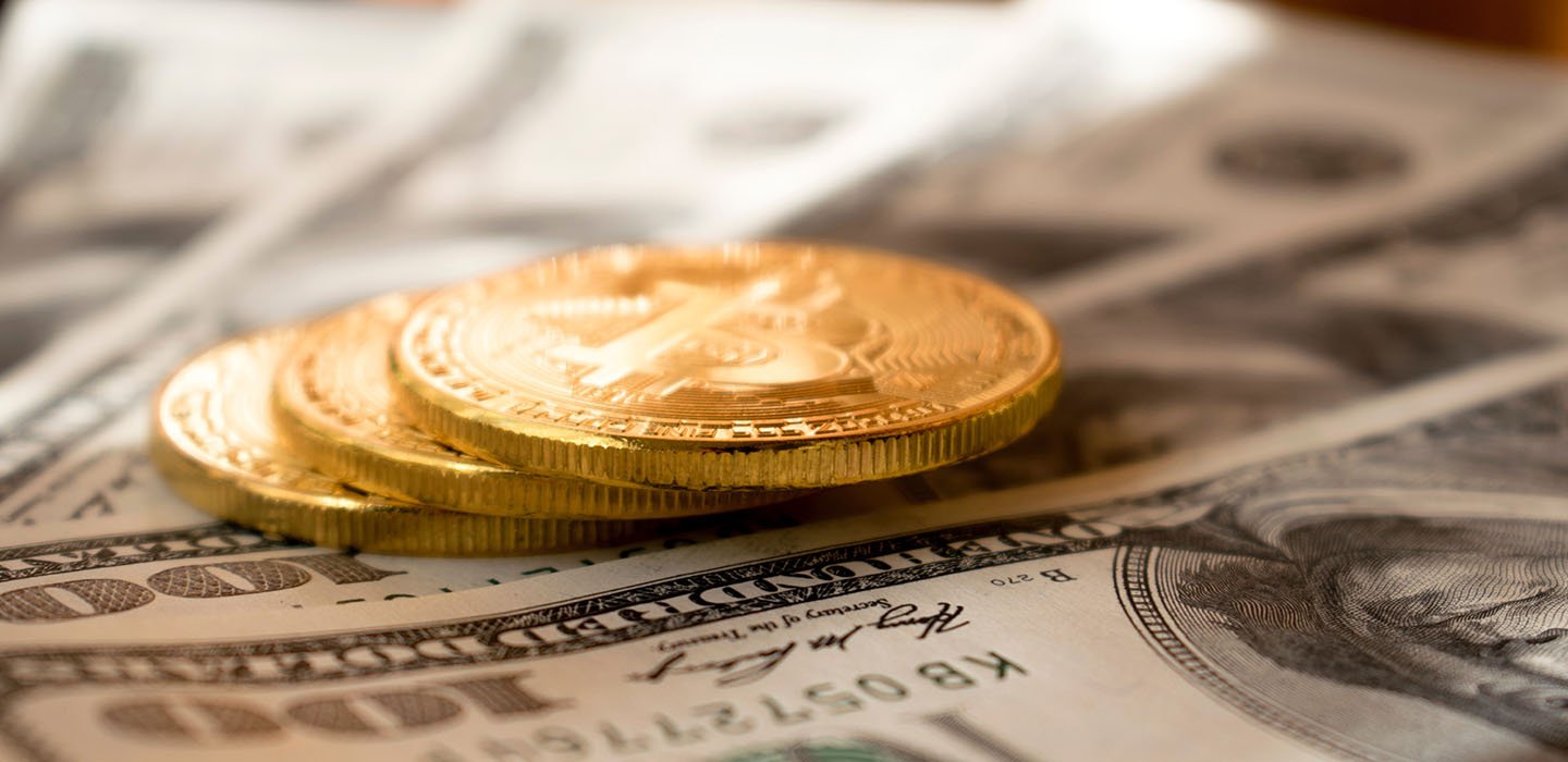 Close up of coins on cash.