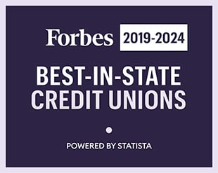Forbest Best-in-State Credit Unions award logo.